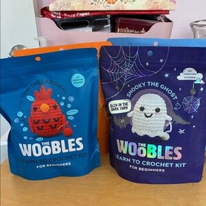 The Woobles Crochet kits goose camel ghost and cardinal